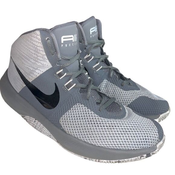 Nike Air Precision Mens Basketball Sneakers Wolf Grey/Black Size 7.5 - Picture 1 of 7